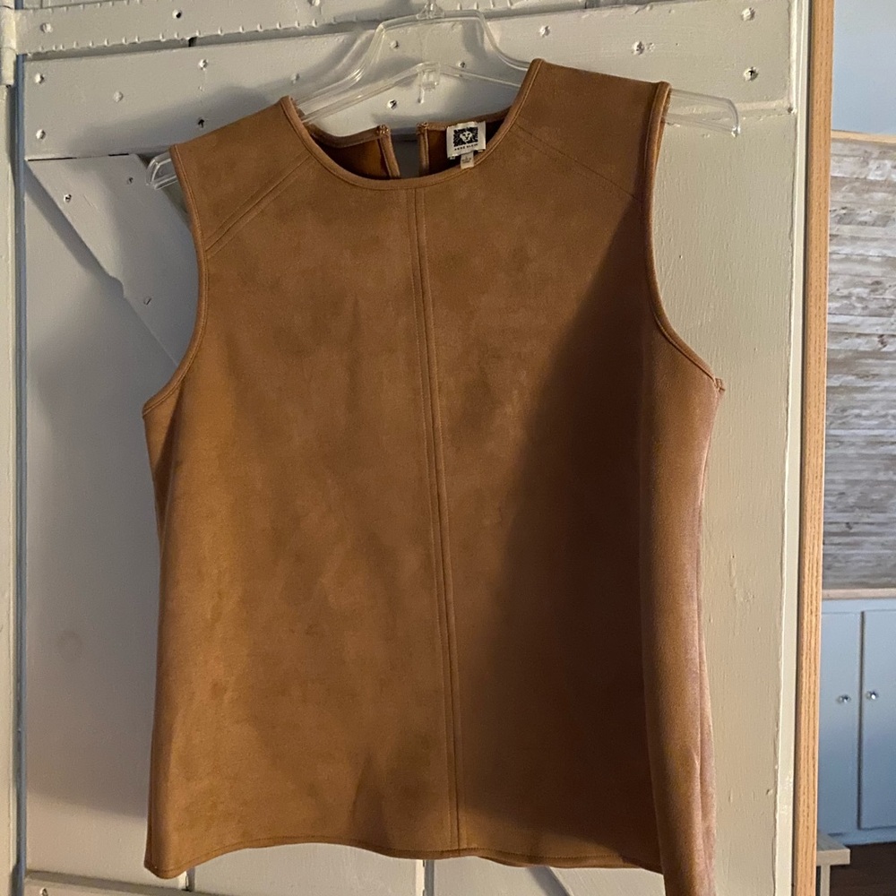 Anne Klein Faux Suede Vest, Size Large